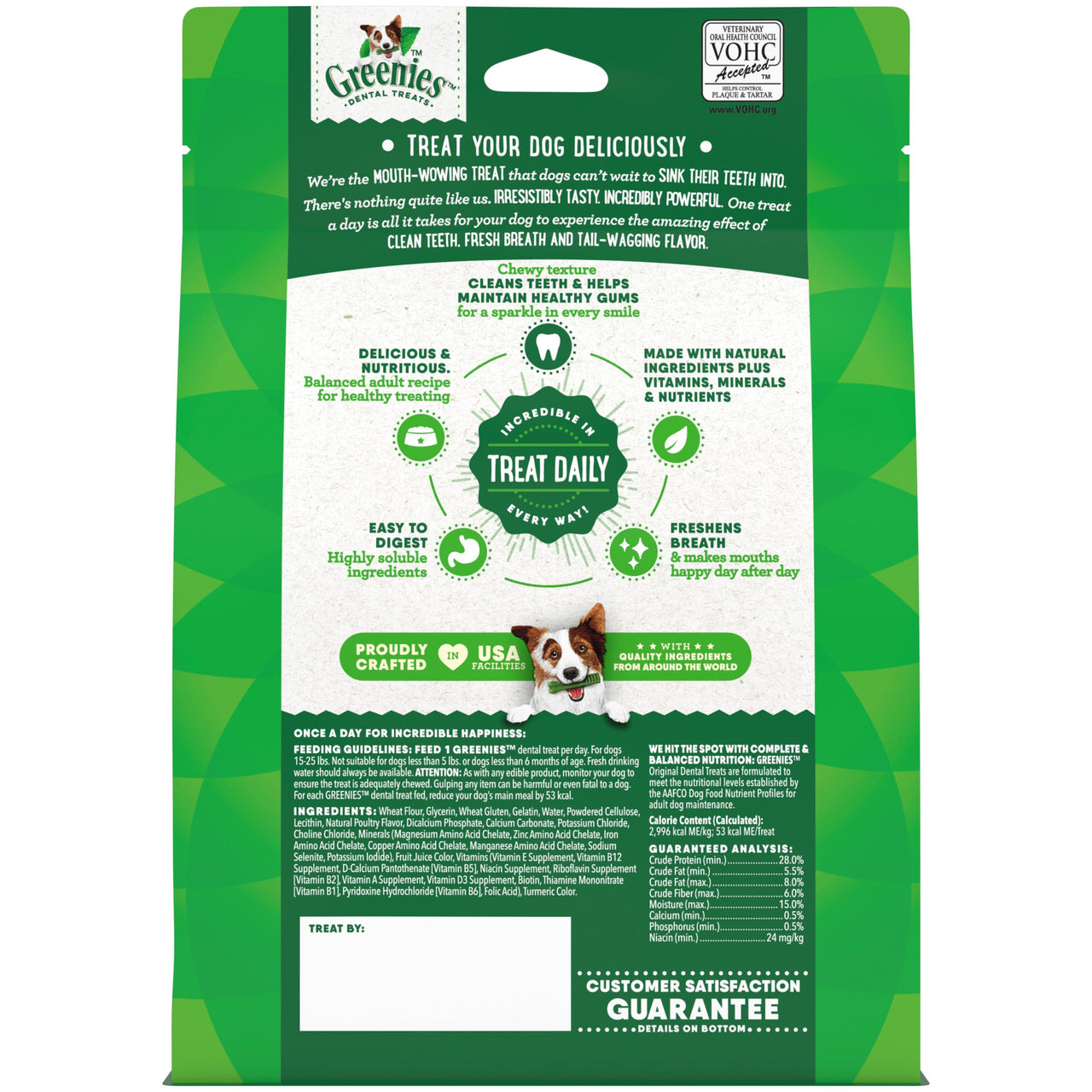 Greenies Veterinarian-Recommended Adult Natural Dental Dog Treats Petite Size, Dog Dental Chews, Original Flavor, 12 oz. Pack, 20 Count