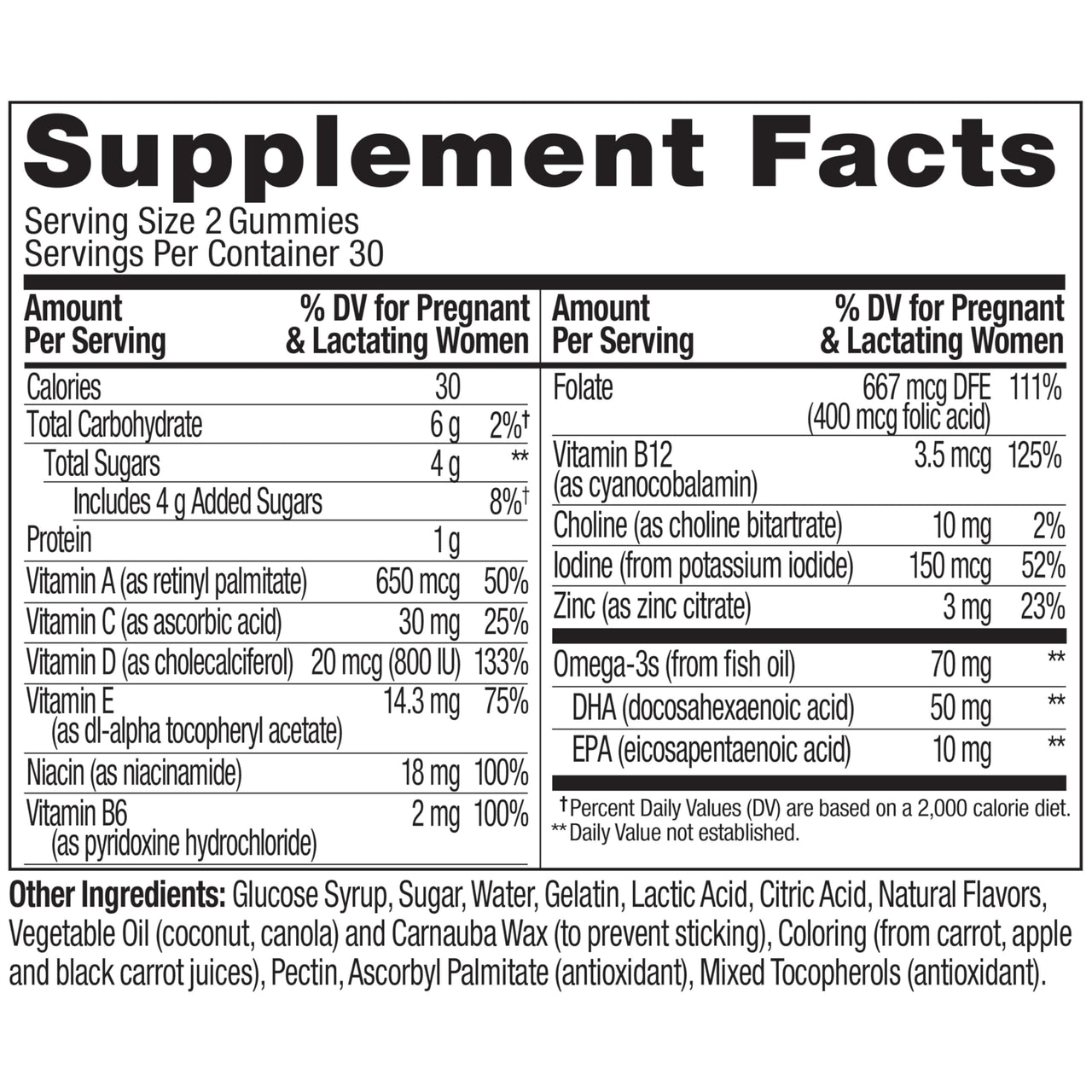 OLLY Prenatal Multivitamin Gummy, Supports Healthy Growth and Brain Development, Folic Acid, Vitamin D, Omega 3 DHA, Chewable Supplement, Citrus Berry Flavor, 30 Day Supply - 60 Count