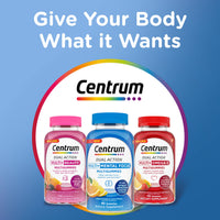 Thumbnail for Centrum MultiGummies Multi+ Dual Action Mental Focus Adult Multivitamin with Caffeine from Green Tea, Supports Mental Focus, Attention and Alertness, Lemon/Orange Flavors - 90 Count
