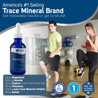 Thumbnail for Trace Minerals Ionic Potassium - Liquid Potassium Supplement for Healthy Brain & Muscle Function - Nerve Support - Easy Absorption - Vegan - Non-GMO - Unflavored - 2 fl oz (32 Servings)