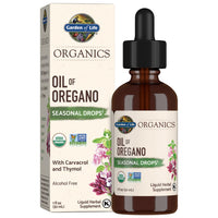 Thumbnail for Garden of Life Organics Oil of Oregano Seasonal Drops 1fl oz (30 mL) Liquid, Concentrated Plant Based Immune Support - Alcohol-Free, Organic, Non-GMO, Vegan & Gluten Free Herbal Supplements