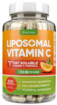 Thumbnail for DACHA Natural Liposomal Vitamin C - 1700mg, 200 Capsules, Immune System & Collagen Booster, High Absorption Fat Soluble VIT C, Buffered, Skin Vitamins, Vegeterian, Vegan