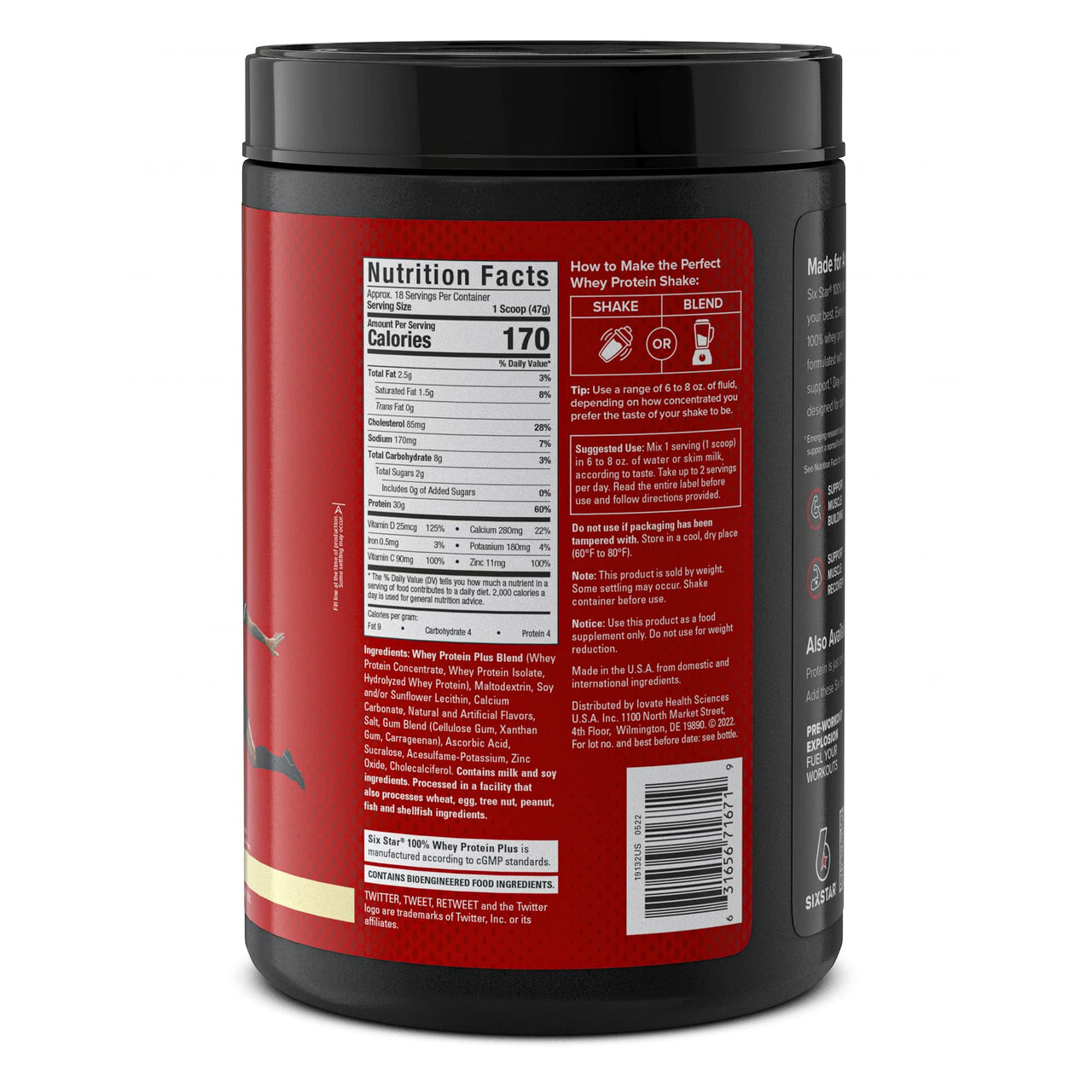 Whey Protein Powder | Six Star Whey Protein Plus | Whey Protein Isolate & Peptides | Lean Protein Powder for Muscle Gain | Muscle Builder for Men & Women | Vanilla, 2 lbs (Package May Vary)