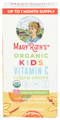 Thumbnail for MaryRuth Organics USDA Kids Vitamin C Drops | Vegan Immune Support Supplement for Ages 4-13 | Immune Support & Overall Health | Vitamin C from Organic Acerola Fruit Extract | 2oz