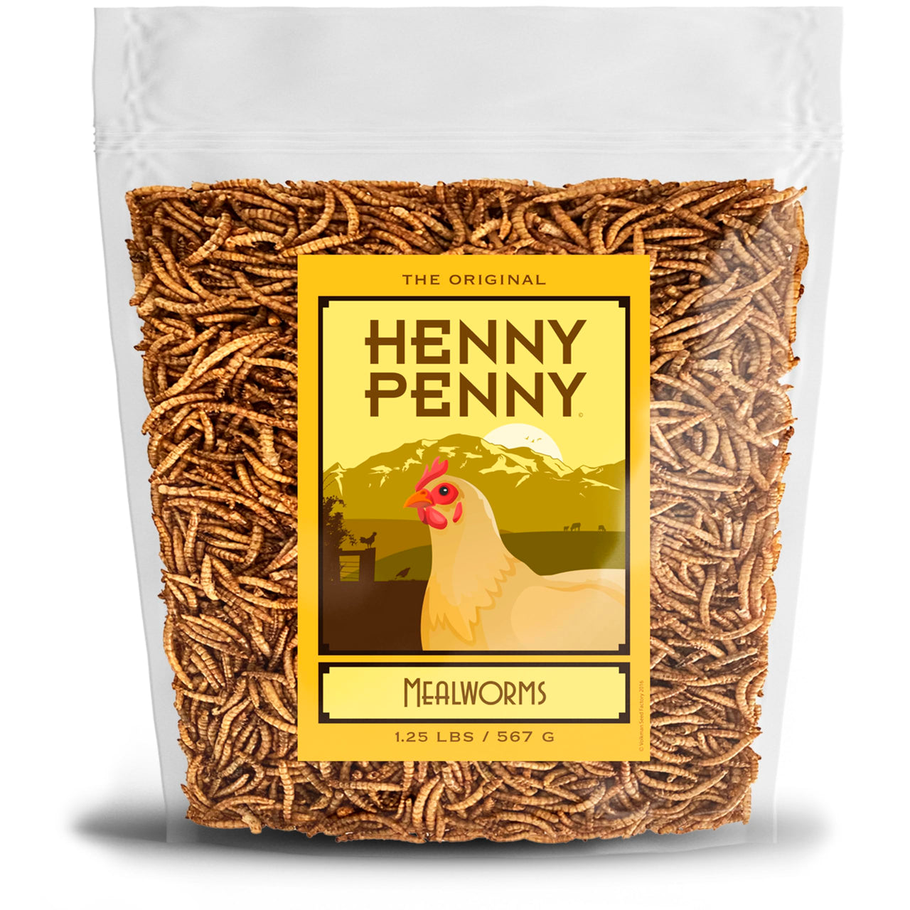 Volkman Henny Penny Mealworms, Mealworms for Chickens, Natural Protein, Freeze-Dried Meal Worms, 1.25lb Bags