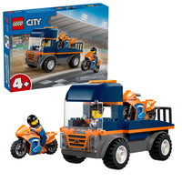 Thumbnail for LEGO City Motorcycle Transporter Building Toy for Boys & Girls - Pretend Play Set for Preschool Kids, Ages 4+ - Flatbed Truck Toy W/2 Toy Motorcycles & 2 Minifigures - Gift Idea for Birthdays - 60491