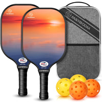 Thumbnail for Pickleball Paddles Set of 2 or 4, USAPA Approved Pickleball Paddles Set with 4 Pickleball Balls and Pickleball Carry Bag, Fiberglass Pickle Ball Rackets 2 Pack Gifts for Beginners&Pros(Sunset 2)