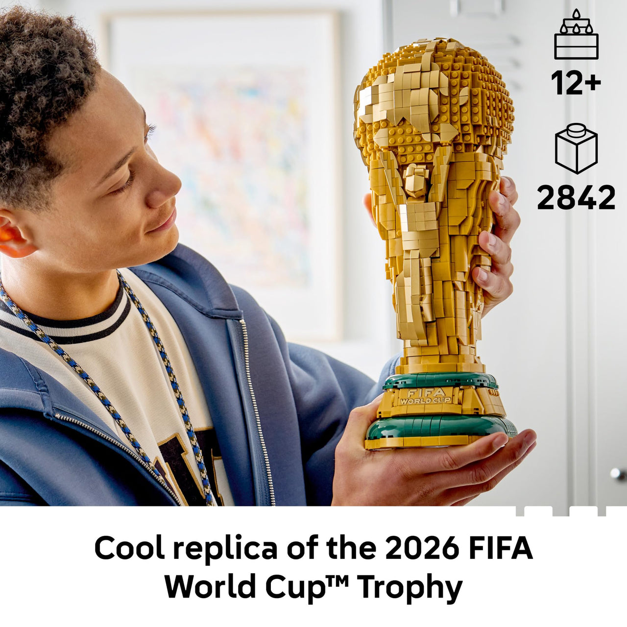 LEGO Editions FIFA World Cup Official Trophy Building Set - Kit for Display in Bedroom, Home Office, Book Shelf - Soccer Fans Collectible - W/World Cup 2026 Minifigure - Gift for Birthdays - 43020
