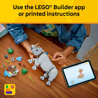 Thumbnail for LEGO Creator 3 in 1 Wild Animals: Majestic Rhino with Birds Building Toys for Kids - Safari Pretend Play Toys for Girls & Boys, Ages 9+ - Gift for Birthdays - 31171