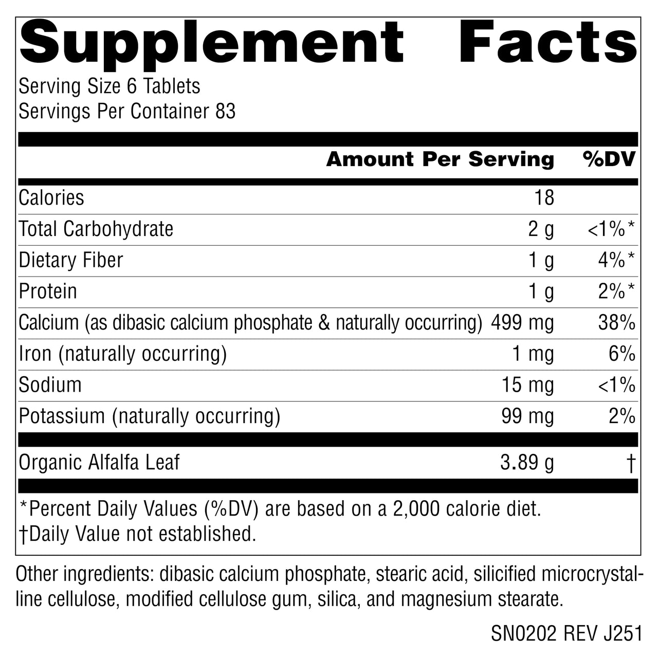 Source Naturals Alfalfa, Contains Organic Alfalfa - 648mg - 500 Tablets