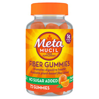 Thumbnail for Metamucil Fiber Gummies for Adults, No Sugar Added Orange Flavor, 5g Plant Based Prebiotic Fiber Supplement Blend, 72 Count