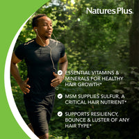 Thumbnail for NaturesPlus Ultra Hair Plus - 60 Sustained Release Tablets - Nutritional Support for Healthy Hair Structure - Gluten Free - 30 Servings