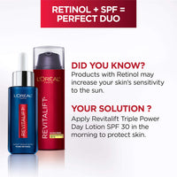 Thumbnail for L'Oreal Paris Revitalift Triple Power Anti-Aging Broad Spectrum SPF 30 Sunscreen, Pro Retinol, Hyaluronic Acid & Vitamin C Lotion, Reduces Wrinkles 1.7 Oz