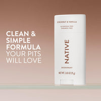 Thumbnail for Native Deodorant Contains Naturally Derived Ingredients, 72 Hour Odor Control, Deodorant for Women and Men, Aluminum Free, Coconut & Vanilla 2.65oz