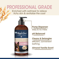 Thumbnail for Four Paws Magic Coat Professional Series Nourishing Oatmeal 2-in-1 Detangling Dog Shampoo and Conditioner, Paraben & Sulfate Free Dog Wash, Almond Vanilla Scent, 16 Ounce