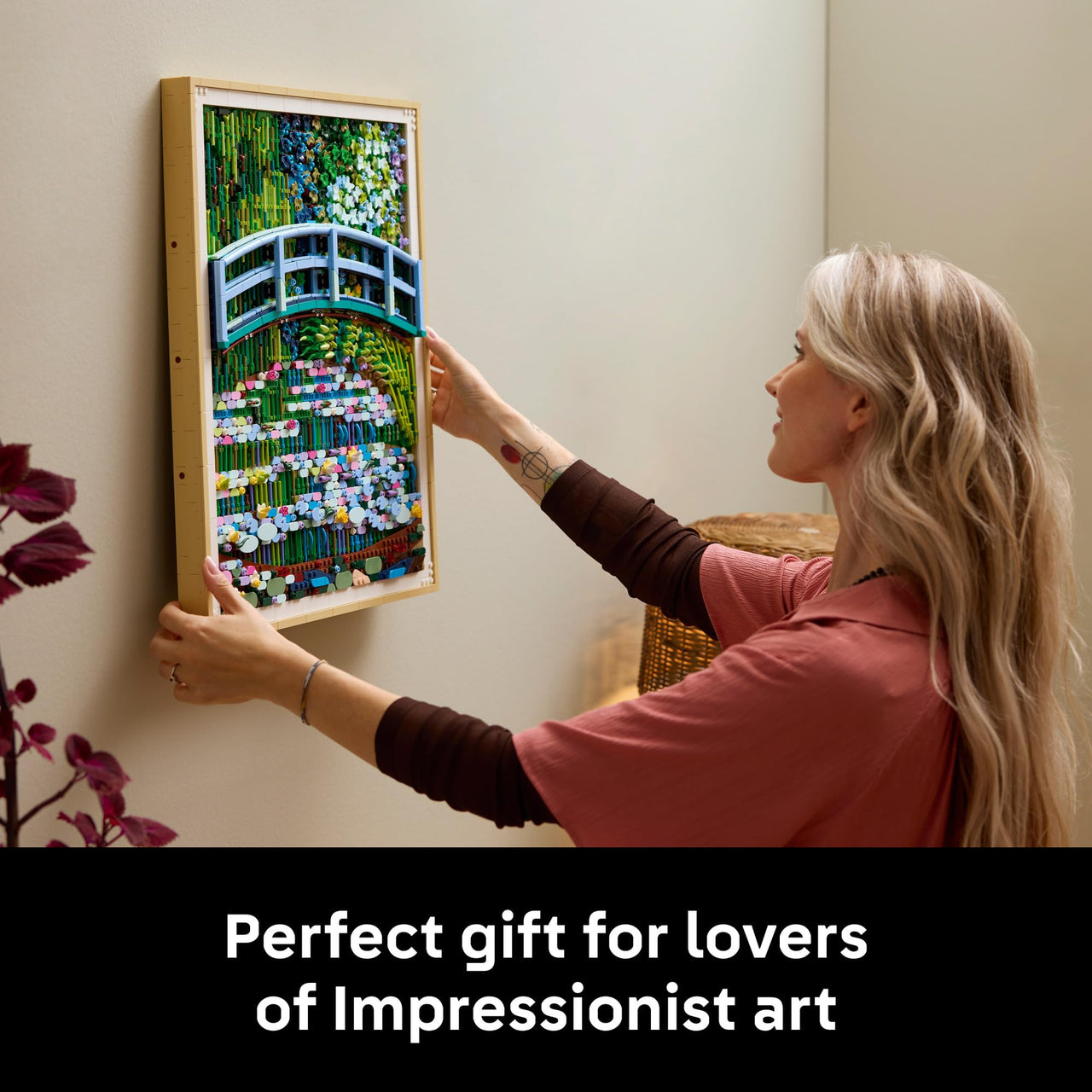 LEGO Art Claude Monet – Bridge Over a Pond of Water Lilies - Building Sets for Adults, Ages 18+ - Wall Decor for Living Room or Home Office - Gift for Women & Men - 31220