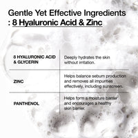 Thumbnail for ANUA Hydrating Gentle Foaming Cleanser, Hyaluronic Acid, Glycerin, Zinc, Panthenol, Korean Face Wash for Dry Skin, for Double Cleansing, Korean Skincare (150ml/5.07fl oz.)