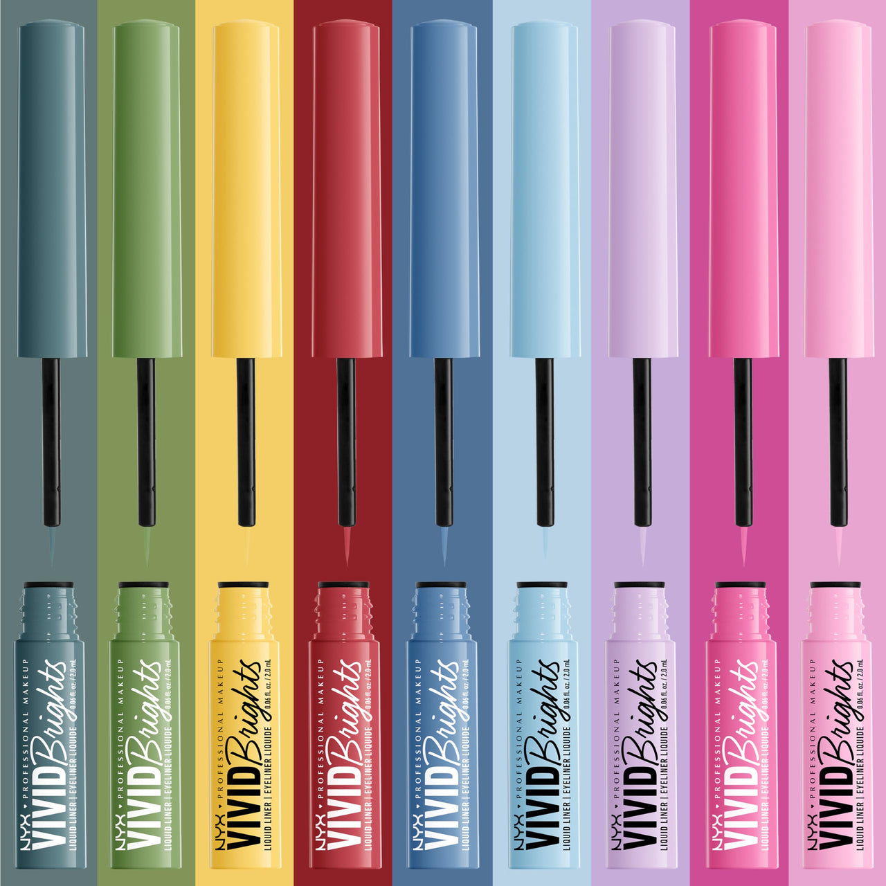 NYX PROFESSIONAL MAKEUP Vivid Brights Liquid Liner, Smear-Resistant Eyeliner with Precise Tip - Don't Pink Twice