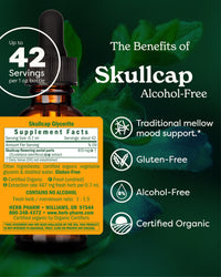Thumbnail for Herb Pharm Certified Organic Skullcap Liquid Extract for Nervous System Support, 1 Fl Oz