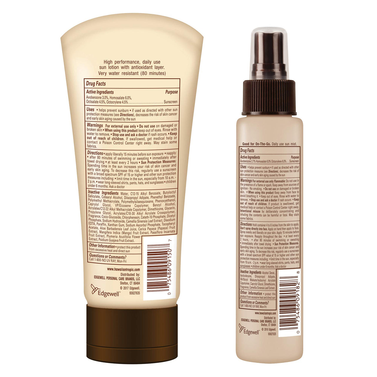 Hawaiian Tropic SPF 30 Broad Spectrum Sunscreen Pack - AntiOxidant Sunscreen Lotion (6oz) & Mist (3.4oz)