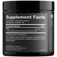 Thumbnail for Toniiq 99%+ 40mg Supplement - Ultra High Purity PQQ 40mg Concentrated Formula - PQQ 40 mg 120 Capsules - Pyrroloquinoline Quinone Supplement - 1 Capsule Serving - Vegetarian Capsules