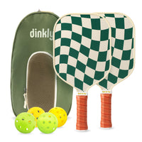 Thumbnail for Dinkly Pickleball Paddles Set of 2 - USAPA Approved Graphite/Fiberglass Pickleball Racket, 2 Pickleball Rackets, 4 Balls and 1 Portable Carry Bag, Pickle Ball Set for Men Women, Wave Check