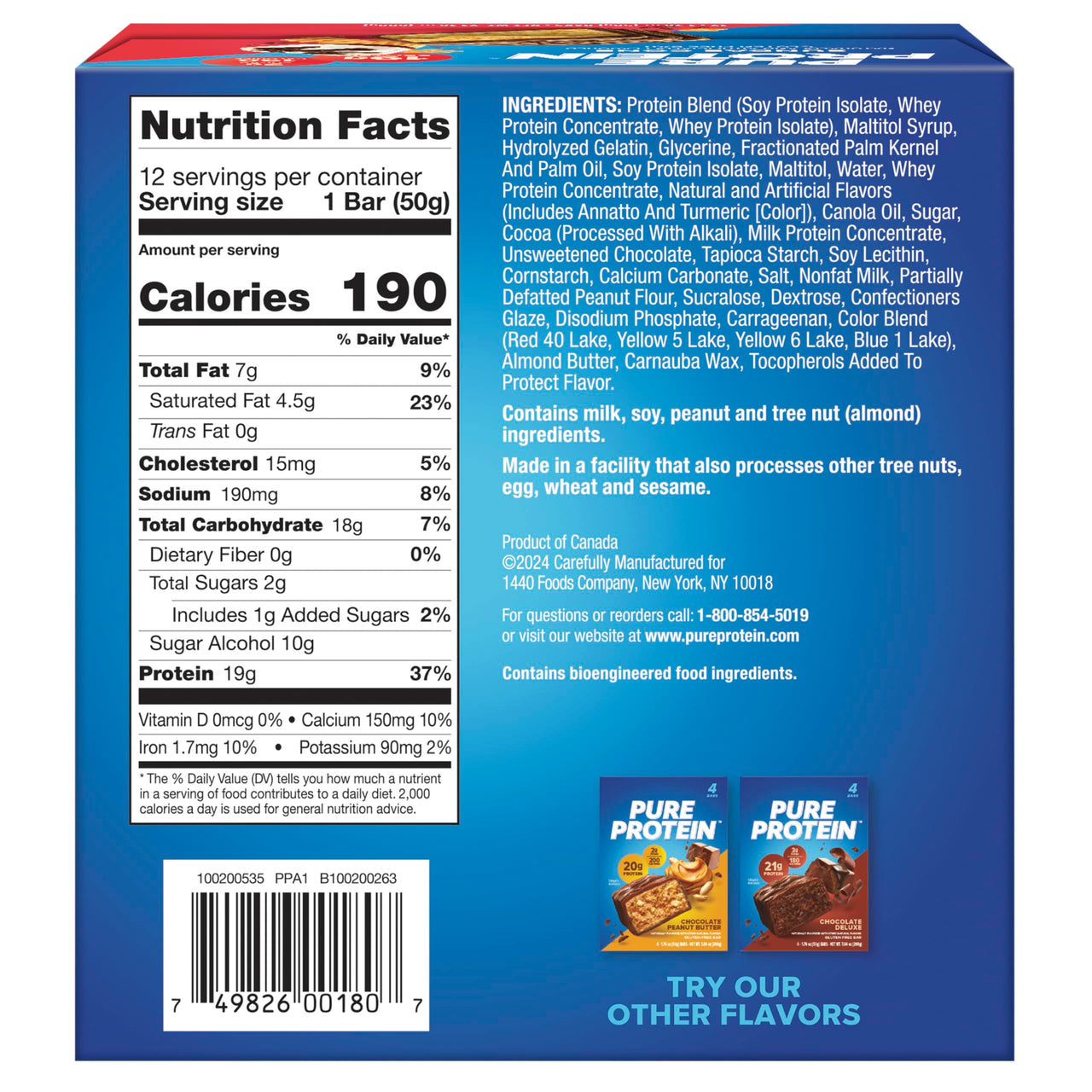 Pure Protein Sundae Cone Protein Bars – 20g Protein, 3g Sugar, 190 Calories (12 count) Low Sugar* High Protein Snack - Gluten Free - Perfect for a Healthy Snack