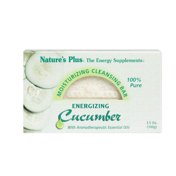 NaturesPlus Cucumber Cleansing Bar - 3.5 oz - Face & Body Cleanser - Gently Cleanses & Hydrates Skin with Botanical Oils & Essential Nutrients - All Skin Types - Cruelty Free