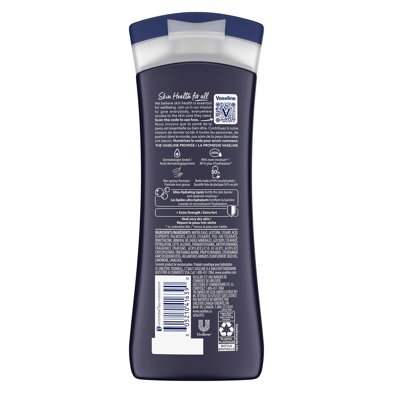 Vaseline Lotion for Men Extra Strength 3-in-1 for Face, Hands & Body + Original Lip Therapy for Dry Lips with Petroleum Jelly (3 Piece Set)
