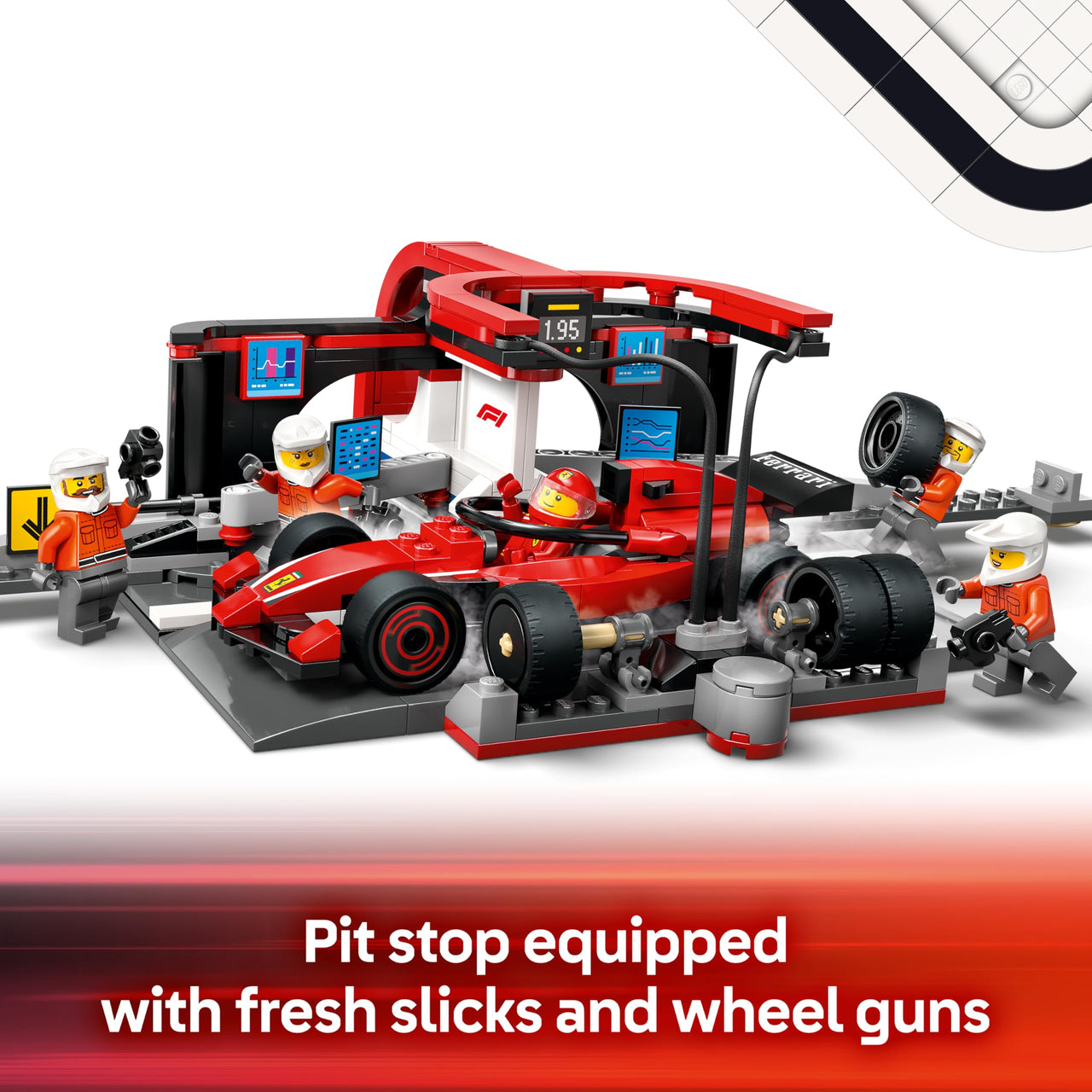 LEGO City F1(R) Ferrari Race Car Pit in Toy Toy Birthday Present Blocks Educational Boys Girls Children 6 Years 7 Years 8 9 Years Old Vehicle Car Mini Car 60443