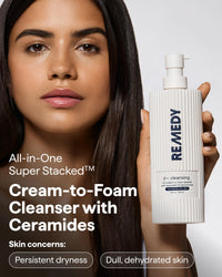 Thumbnail for Remedy for Rich Cream Cleansing | Cream-to-Foam Face Wash with Ceramides, Glycerin and Panthenol | Hydrating Cleanser for Normal to Dry Skin | By Dermatologist Dr. Shah, 12 fl. Oz