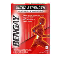 Thumbnail for BENGAY Ultra Strength Pain Relieving Patches Large Size 4 Each (Pack of 5)