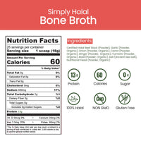 Thumbnail for Halal Bone Broth Protein Powder for Joint, Skin, Hair, Nail, Gut Health & Digestive Support – Grass-Fed Hydrolyzed Collagen Supplement, Non-GMO, Gluten Free, 25 Servings (16 Oz)