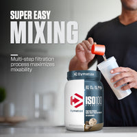 Thumbnail for Dymatize ISO100 Whey Protein Powder Isolate, Cookies & Cream, 25g of Protein, 5.5g BCAAs, Less Than 120 Cal., Gluten Free, 1g Fat, 1g Sugar, 2g Carb (20 Servings)