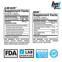 Thumbnail for BPI Sports A-HD Elite/Solid Testosterone Booster for Men - Testosterone Supplement for Muscle, Strength, Libido & Performance Support - Promotes Natural Fat Loss – 30 Servings – 550mg