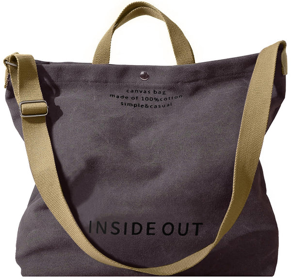 Tote Bag for Women, Large Canvas Bag Women Gift, Fashion Crossbody 16oz 100% Cotton Canvas Bag, Large Capacity Shoulder Bag (Gray)