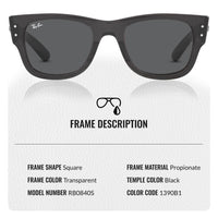 Thumbnail for Ray-Ban RB0840S MEGA WAYFARER Square Shaped Non-Polarized Sunglasses for Men & Women – Includes Official RAYBAN Eyewear Kit – Ideal Formal & Casual Wear Sunglasses – 0 Lens