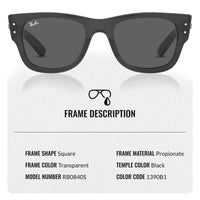 Thumbnail for Ray-Ban RB0840S MEGA WAYFARER Square Shape Sunglasses With Eyewear Kit Bundle - High Bridge Fit - Ideal Formal and Casual Wear Square Sunglasses