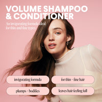 Thumbnail for MONDAY HAIRCARE Volume Shampoo + Conditioner Set (2 Count) 12 oz. For Thin, Fine, and Oily Hair Made with Coconut Oil, Ginger Extract, and Vitamin E 100% Recyclable Bottle