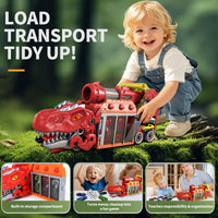 Thumbnail for LUCKFUTURE Dinosaur Truck Toy, Red T-Rex with Car Launcher - Shoots Matchbox Cars & Balls, Action Play Dino Truck Gift for Boys Girls 3-7 Years Old