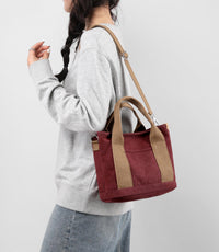 Thumbnail for Halemet Light Grey Canvas Shoulder Bag, Small Tote Bag with Zipper for Women, 9.0' x 5.9' x 8.3' (L x W x H), 14.1 oz, Polyester, Heart Pattern, Lightweight, Occasions Variable