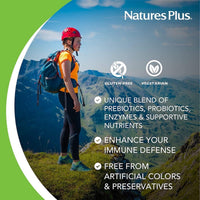 Thumbnail for NaturesPlus GI Natural Total Digestive Wellness - 90 Bi-Layered Tablets - with L-Glutamine, Probiotics, Prebiotics & Enzymes - Gluten Free - 30 Servings