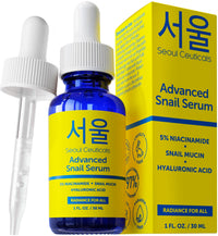 Thumbnail for SeoulCeuticals Korean 5% Niacinamide + Snail Mucin 97.5% Essence Serum + Hyaluronic Acid, Cruelty Free Korean Skin Care, Natural & Organic Anti Aging Face Serum for Dull Skin, K Beauty 1oz
