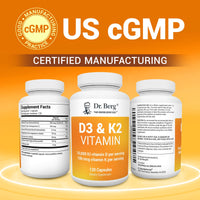 Thumbnail for Dr. Berg Vitamin D3 K2 w/MCT Powder - Includes 10,000 IU of Vitamin D3, 100 mcg MK7 Vitamin K2, Purified Bile Salts, Zinc & Magnesium for Ultimate Absorption - K2 D3 Vitamin Supplement - 120 Capsule