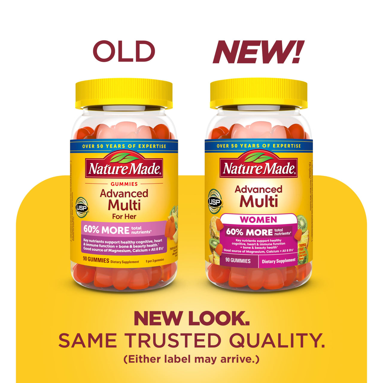 Nature Made Advanced Womens Gummy Multivitamins with Magnesium Citrate, Calcium, B Vitamins, Multivitamin Gummies for Women, 90 Multi Vitamin Gummies, 30 Day Supply