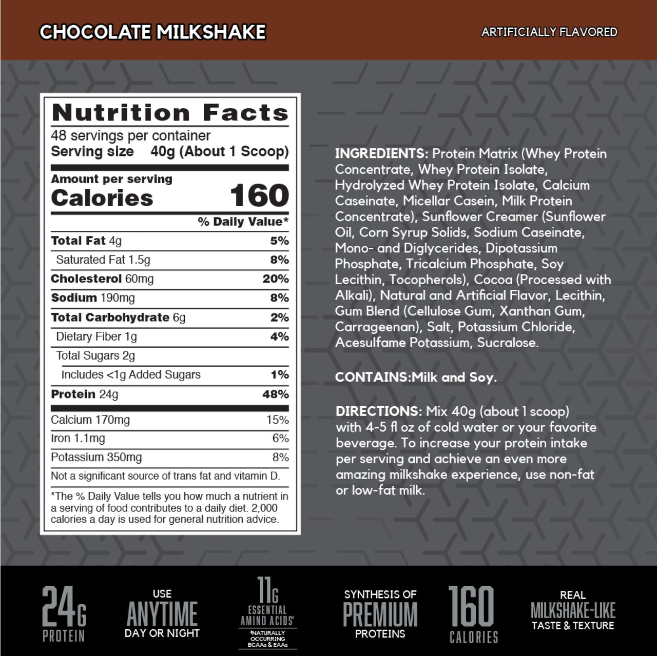 BSN SYNTHA-6 EDGE Protein Powder, Chocolate Flavored Powder with Hydrolyzed Whey, Micellar Casein, for Muscle Gain, Low Sugar, 24g Protein, Chocolate Milkshake, 48 Servings, 4.23 Pound (Pack of 1)