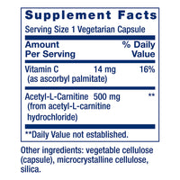 Thumbnail for Life Extension Acetyl-L-Carnitine, Acetyl-L-Carnitine, Vitamin C, Brain, Mood & Nerve Health, Cellular Energy, 3-Month Supply, Gluten-Free, Non-GMO, Vegetarian, 100 Capsules