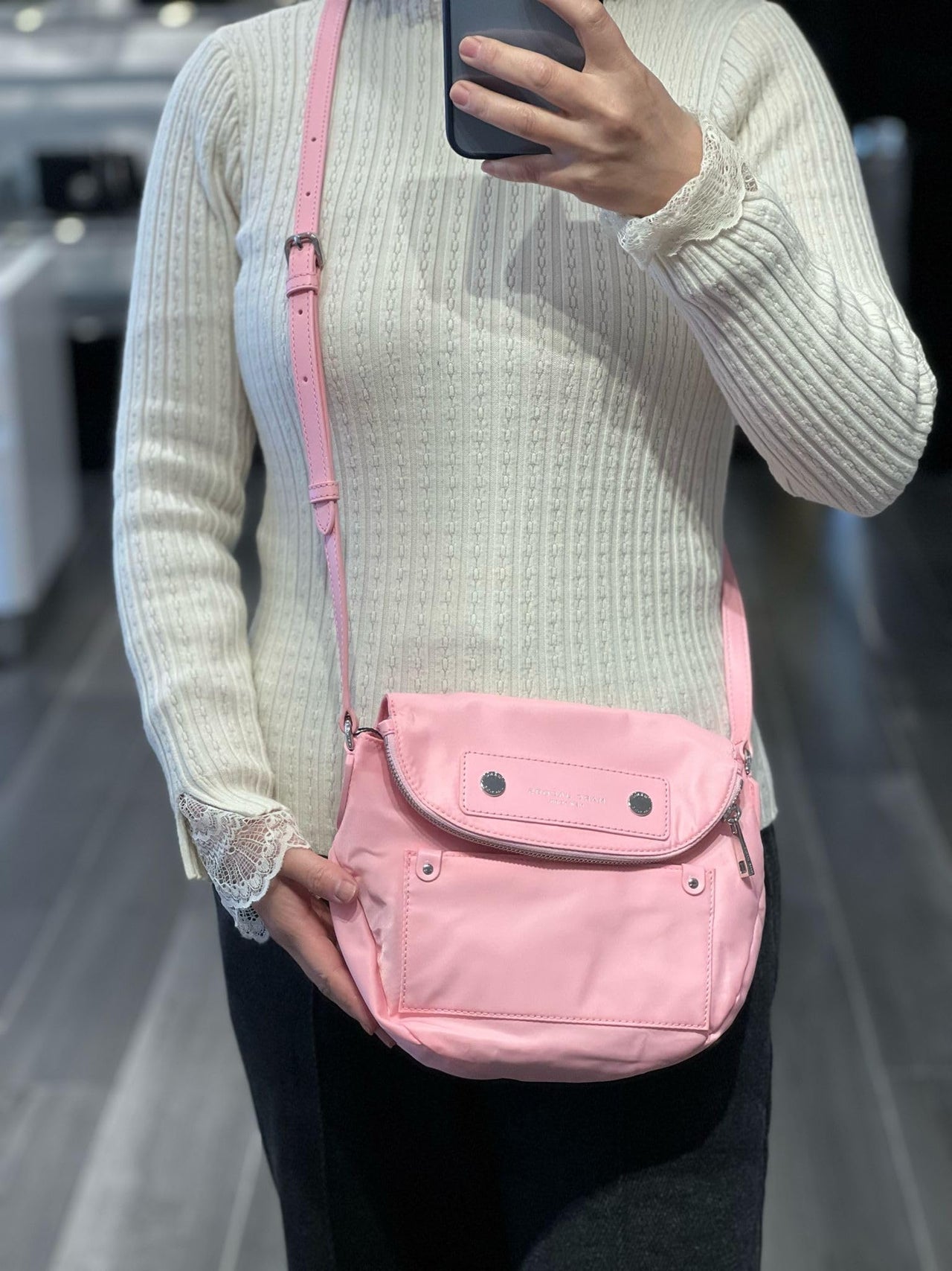 Marc Jacobs Preppy Nylon Mini Natasha Crossbody Bag (Bubblegum)