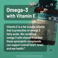 Thumbnail for NatureWise Extra-Strength Omega 3 Fish Oil Supplement - 1000mg per Serving - 600 EPA & 400 DHA and Vitamin E - Support for Heart & Brain Health - Lemon Flavor, GMO-Free - 60 Softgels[1-Month Supply]