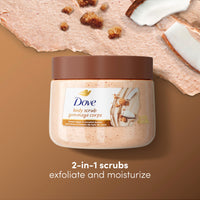Thumbnail for Dove Brown Sugar and Coconut Butter Body Scrub Exfoliates and Deeply Nourishes for Smooth, Radiant Skin 15 oz